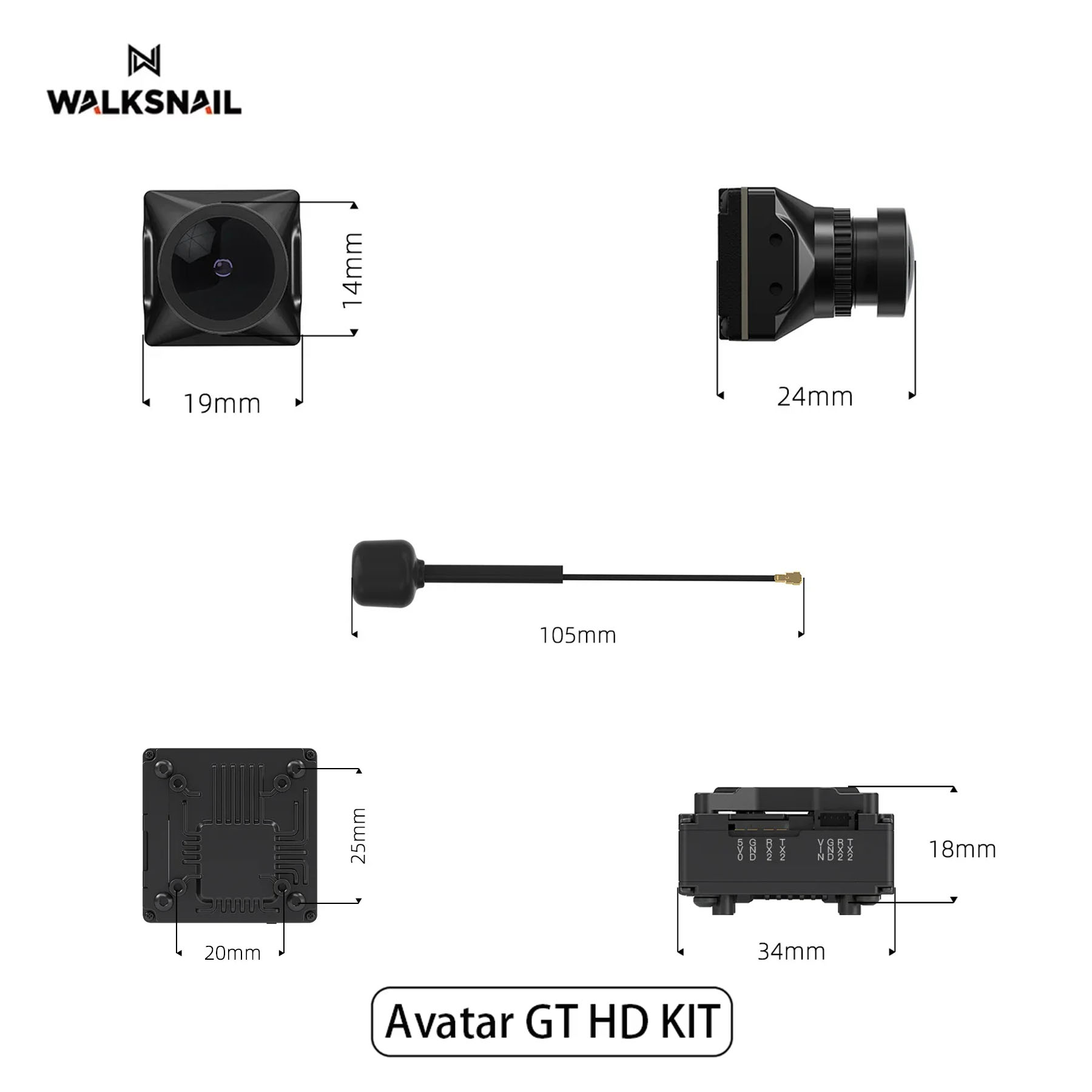 Walksnail Avatar GT HD KIT 2W  - Drone Kit With Camera 评论和价格