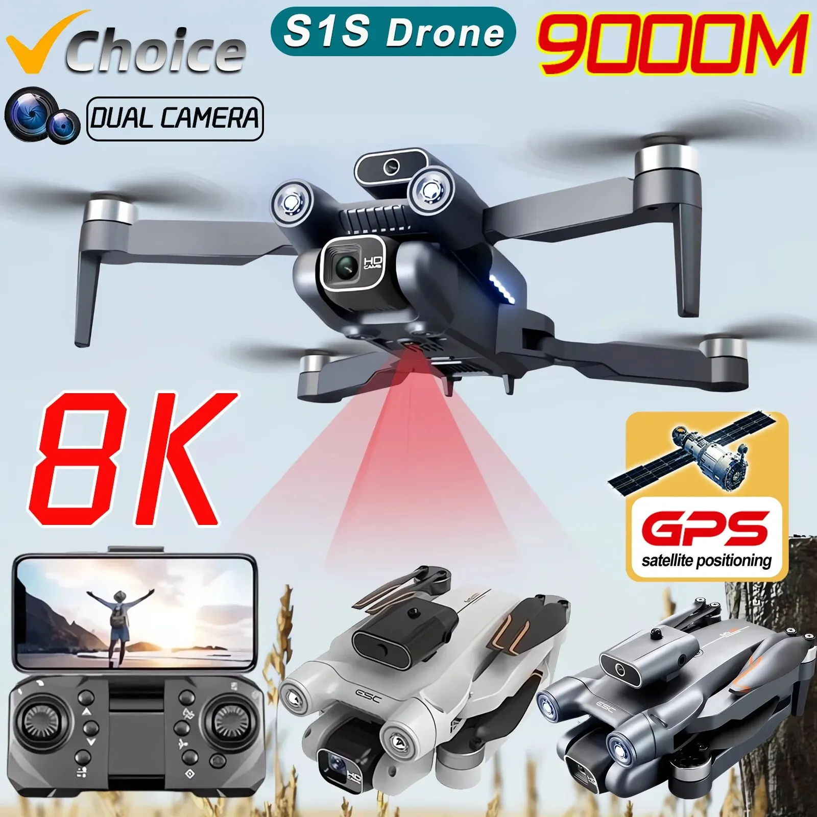 New S1S 5G GPS Drone Camera 8K - Drone Kit Professional 评论和价格
